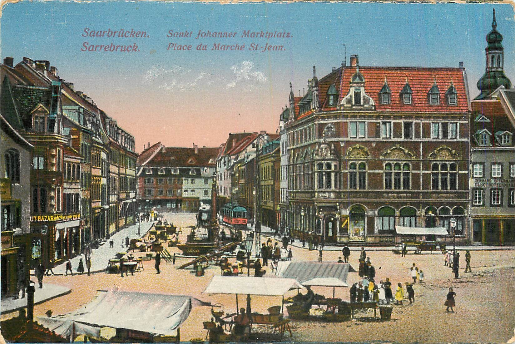 CPA Sarrebruck Place du Marche St Jean 