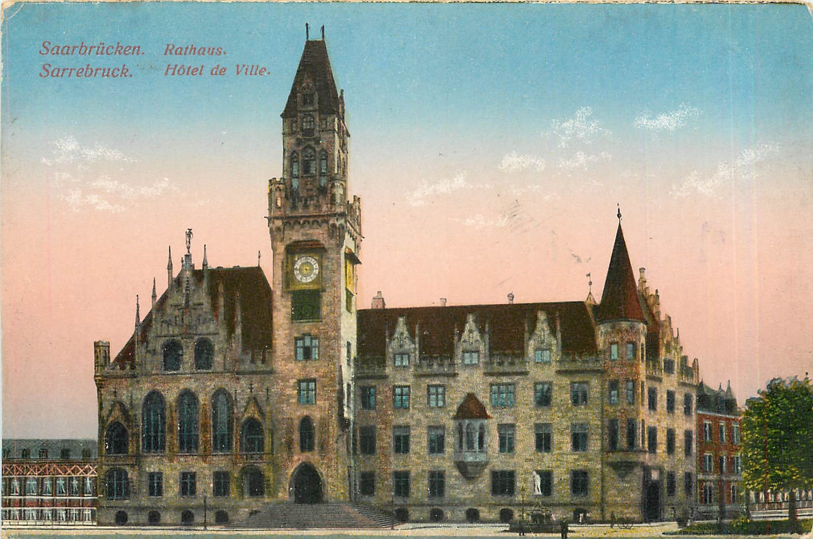 CPA Saarbrucken Rathaus Sarrebruck Hotel de Ville 