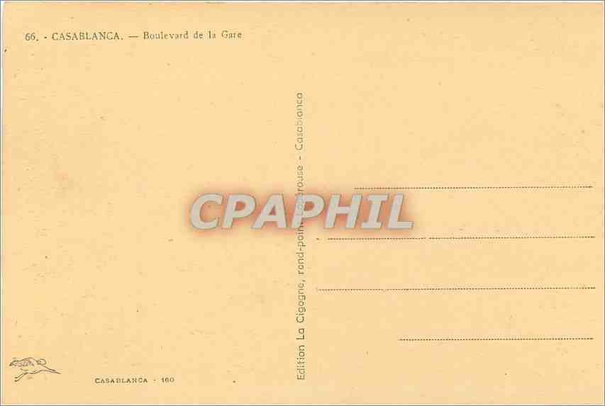 CPA Casablanca Boulevard de la Gare  — Verso