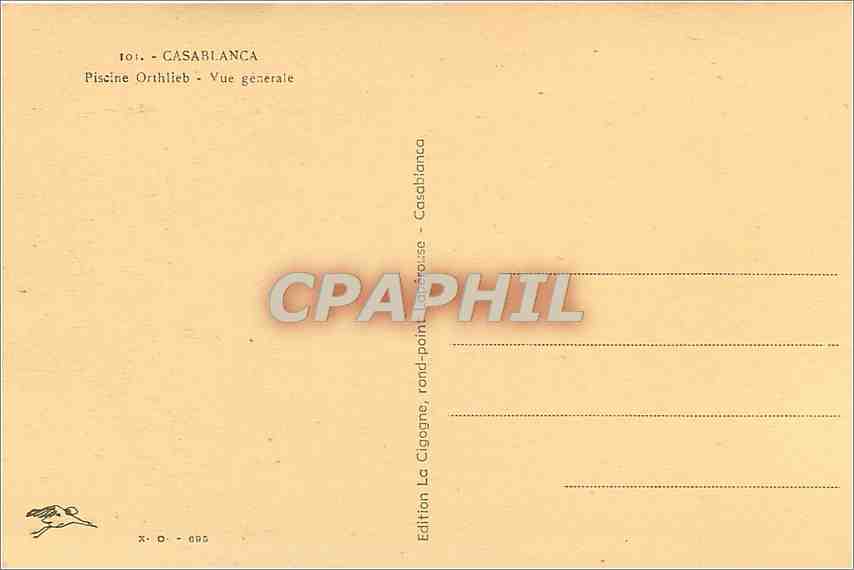CPA Casablanca Piscine Ortlieb Vue generale  — Back