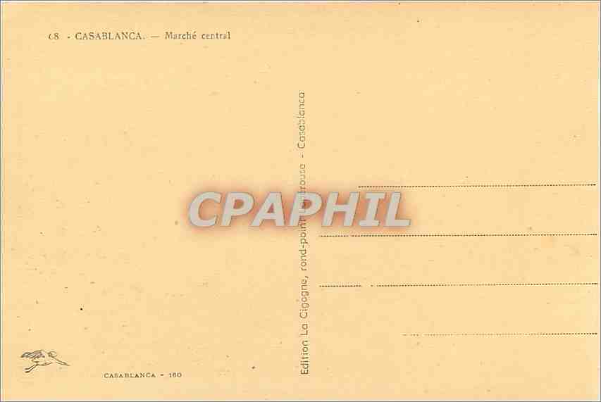CPA Casablanca Marche central  — Rückseite