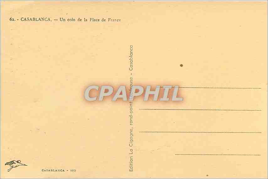 CPA Casablanca Un coin de la Place de France Vox — Verso