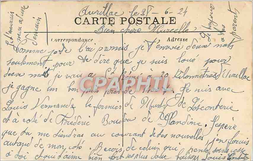 CPA Cantal Un paysage sur le cote sud du Puy Mary  — Rückseite
