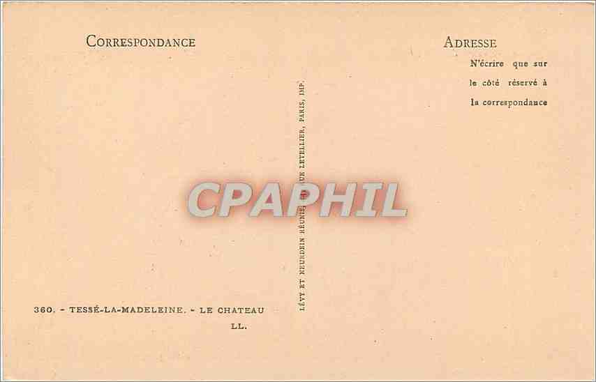 CPA Tesse la Madeleine Le Chateau  — Rückseite