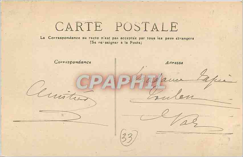 CPA Bordeaux Place de la Comedie  — Verso