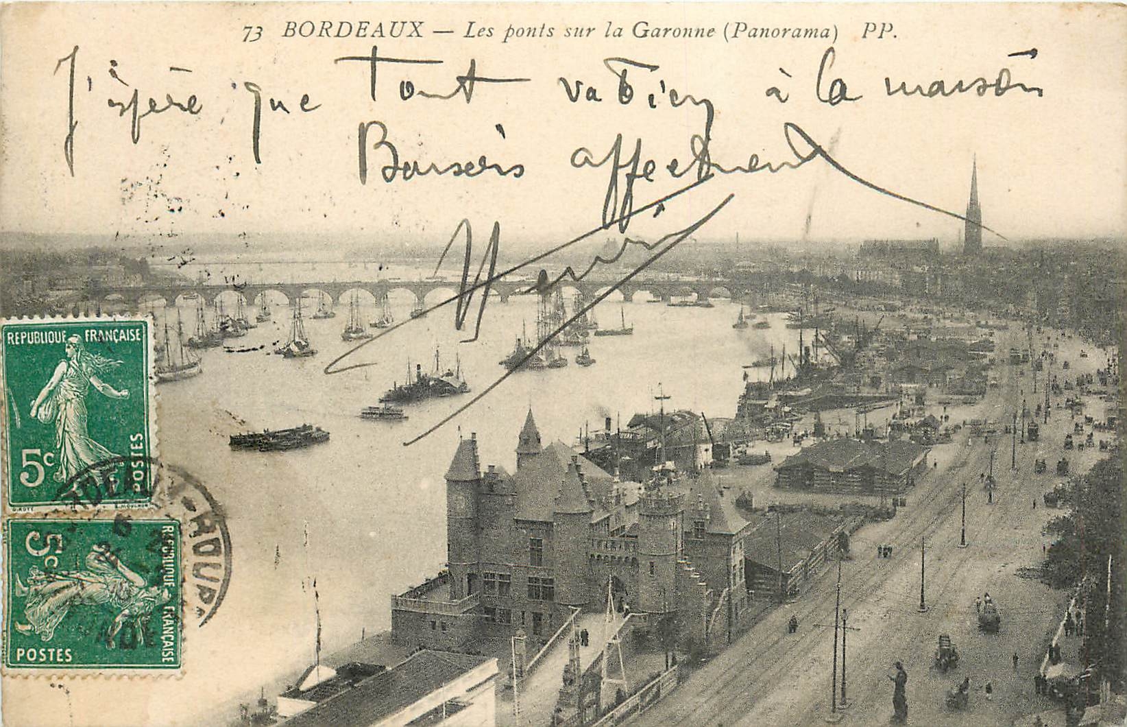 CPA Bordeaux Les ponts sur la Garonne Panorama 