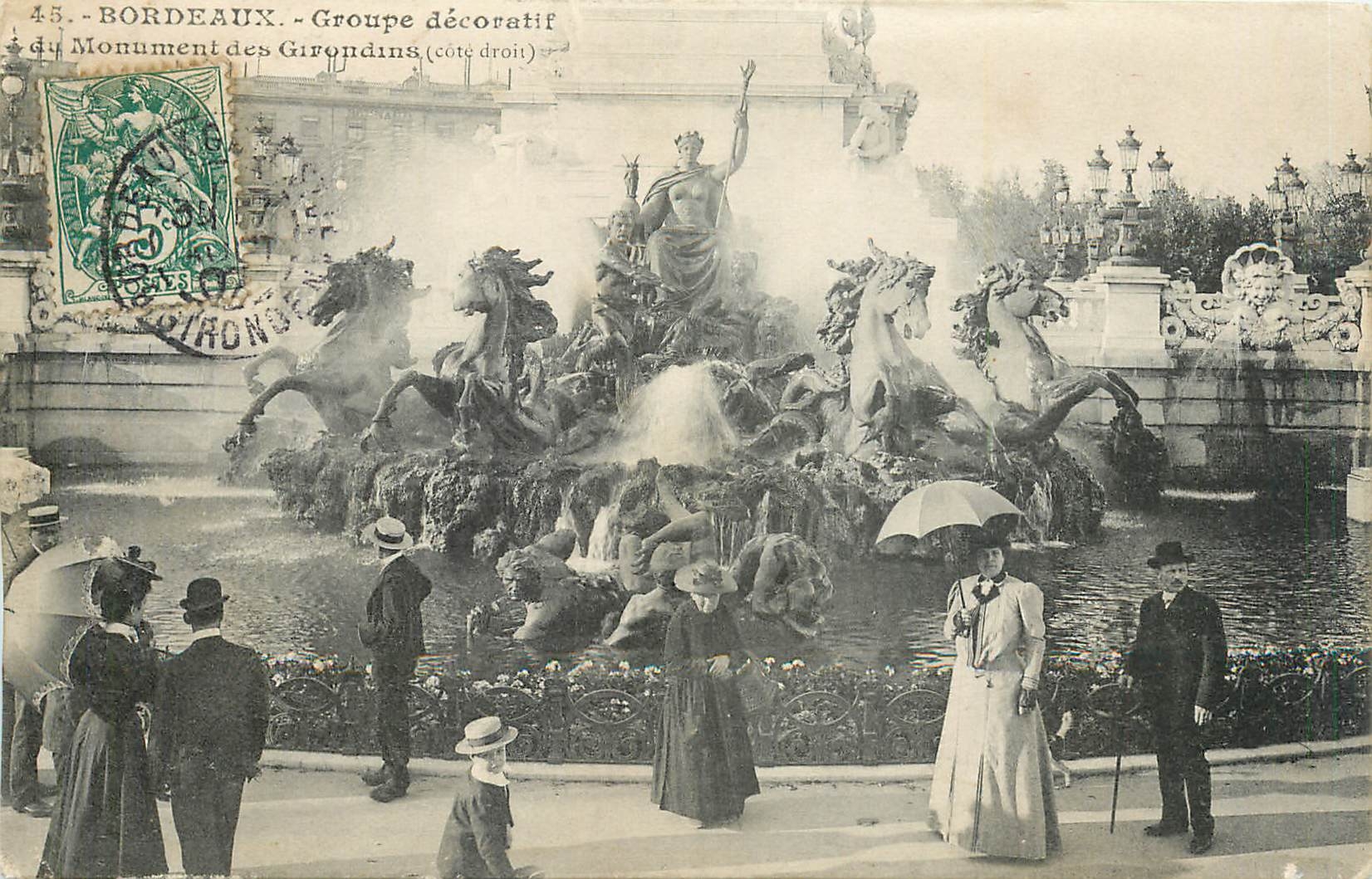 CPA Bordeaux Groupe decoratif du Monument des Girondins 