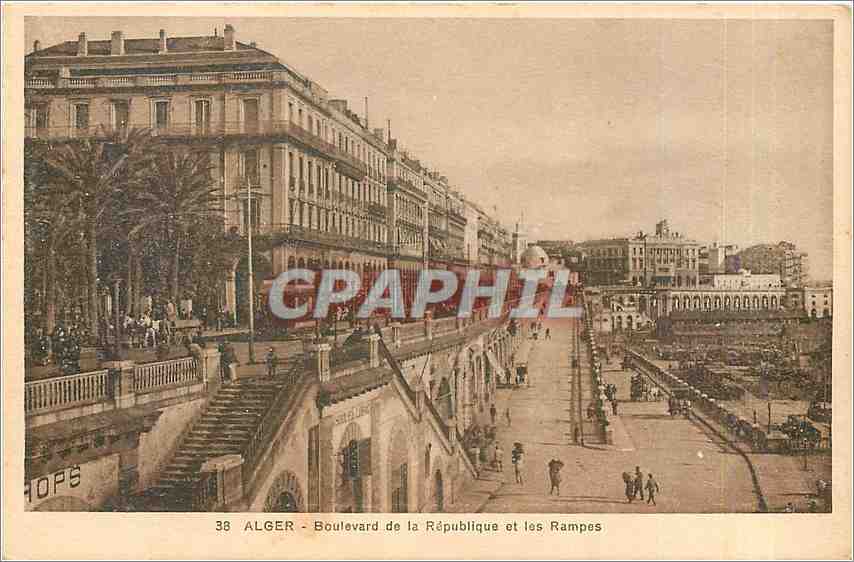 CPA Alger Boulevard de la Republique et les Rampes 