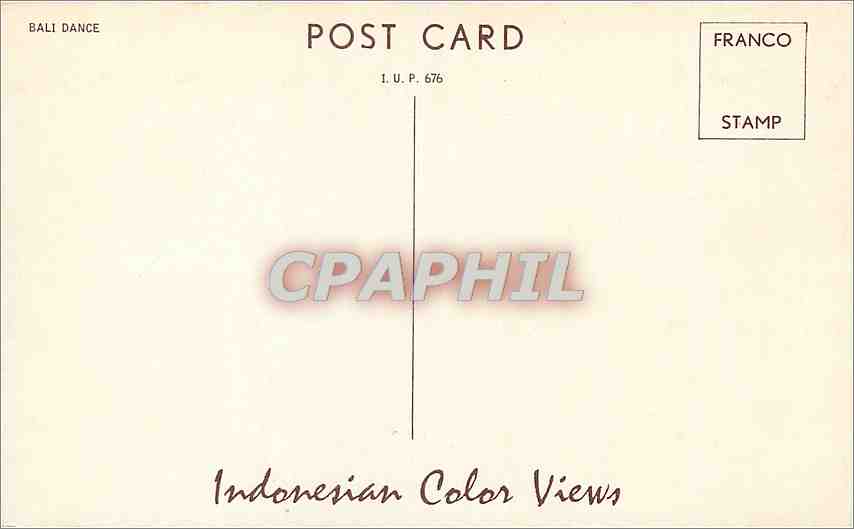 CPA Bali Indonesia  — Rückseite