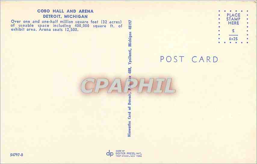 CPA Cobo Hall Detroit Michigan  — Back