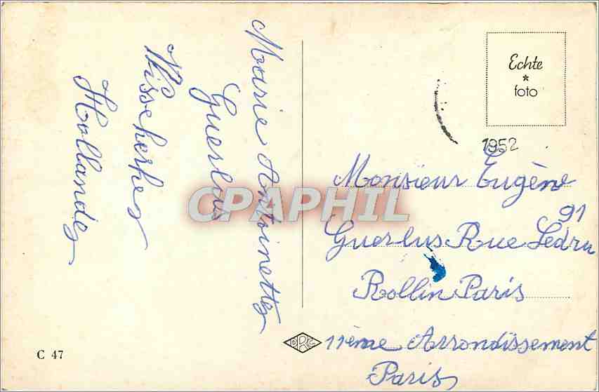 CPA Groeten uit Bergen on Zoom  — Rückseite
