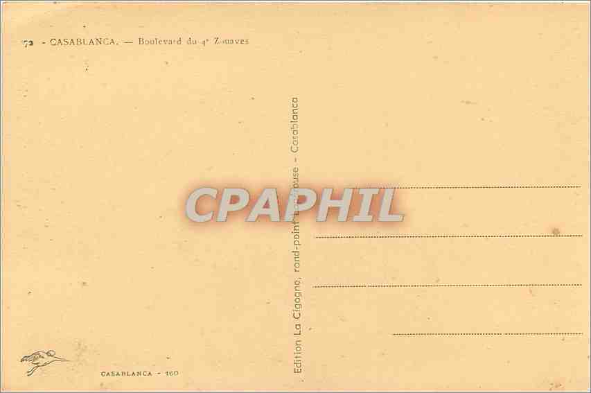 CPA Casablanca Boulevard du 4eme Zouaves — Verso