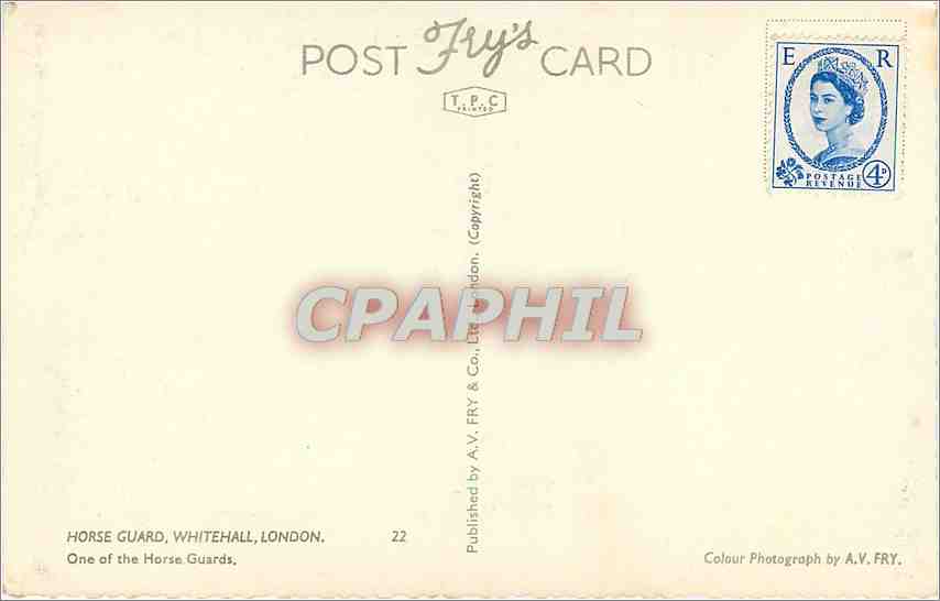 CPM Horse Guard Whitehall London  — Verso