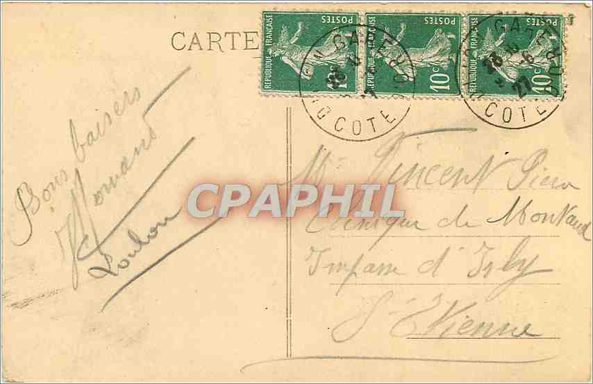 CPA Dijon Hotel des Postes Rue du Chateau  — Rückseite