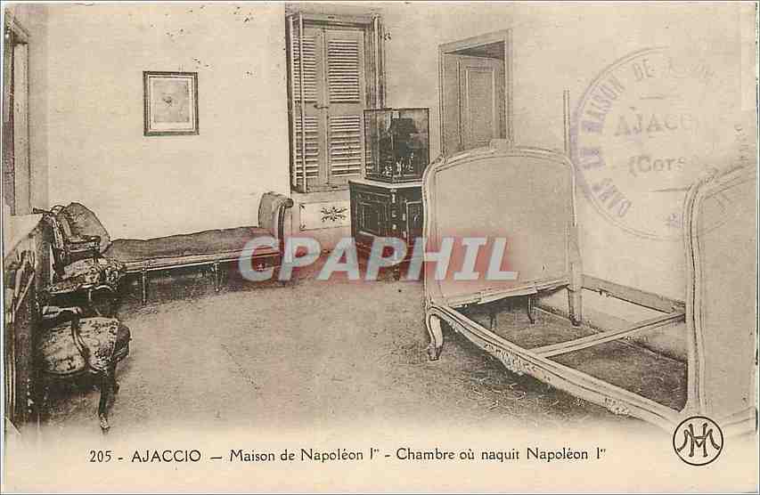 CPA Ajaccio Maison de Napoleon Chambre ou naquit Napoleon I 