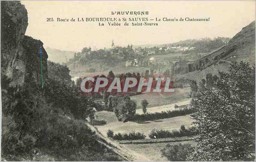 CPA Route de La Bourboule a St Sauves Le Chemin de Chateauneuf La Vallee de Saint Sauvers 