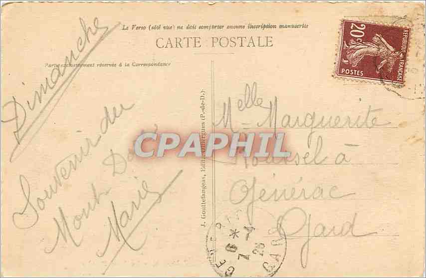 CPA Environs de Mont Dore Le Lac Pavin  — Verso