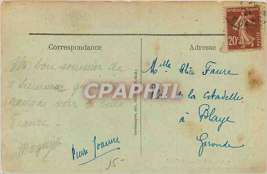 CPA Royat Entree interieure de la Grotte du Chien  — Rückseite