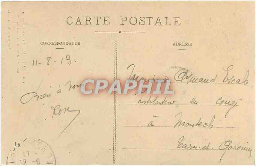 La Forie — Der Große Felsen auf der Straße nach Valcivières — Papeterie L. Boy, Ambert — Rückseite