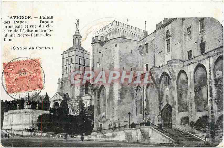 CPA Avignon Palais des Papes Facade principale 