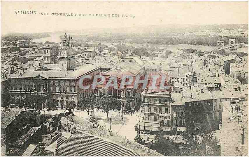 CPA Avignon Vue generale prise du Palais des Papes 