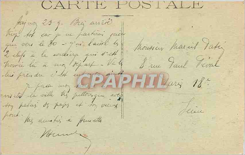 CPA Avignon Vue generale prise du Palais des Papes  — Verso