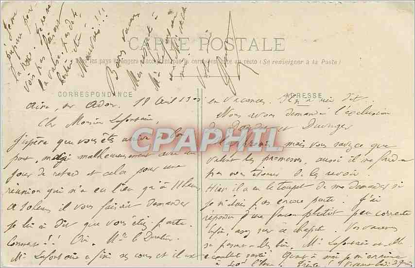 CPA Lourdes Le Funiculaire  — Rückseite