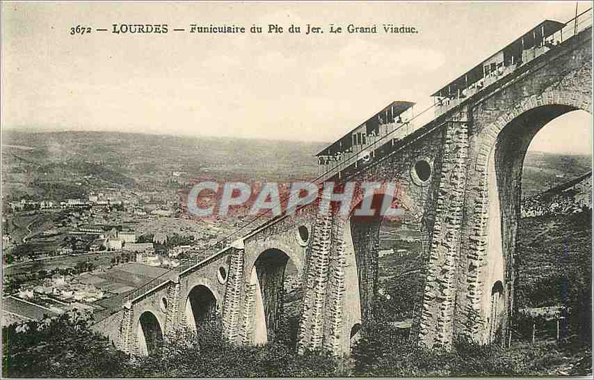 CPA Lourdes Funiculaire du Pic du Jer Le Grand Viaduc 