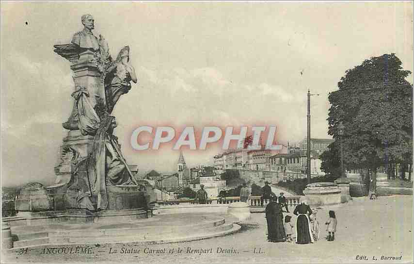 Angoulême — La Statue Carnot et le Rempart Desaix — Edit. L. Barraud