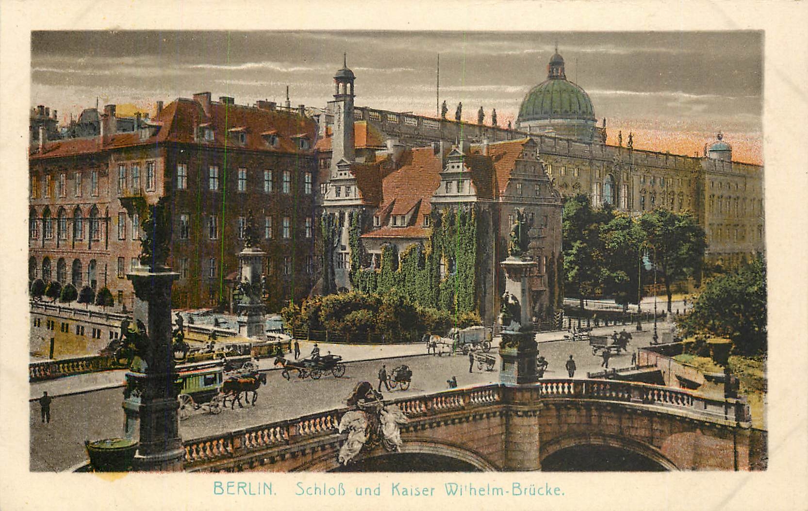CPA Berlin Schloss und Kaiser Wilhelm Brucke 