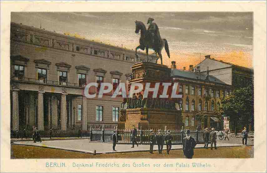 CPA Berlin Denkmal Friedrichs des Grossen vor dem Palais Wilhelm 