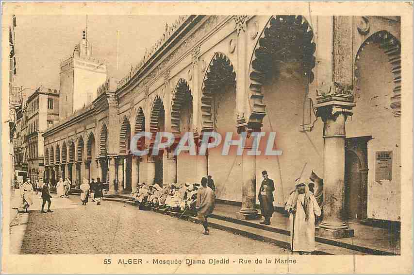 CPA Alger Mosquee Djama Djedid Rue de la Marine 