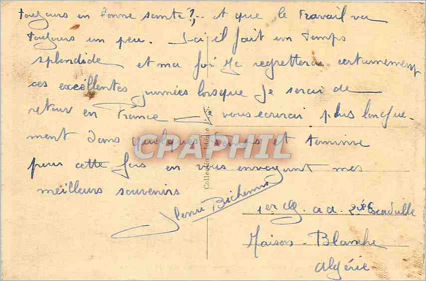 CPA Alger Mosquee Djama Djedid Rue de la Marine  — Rückseite