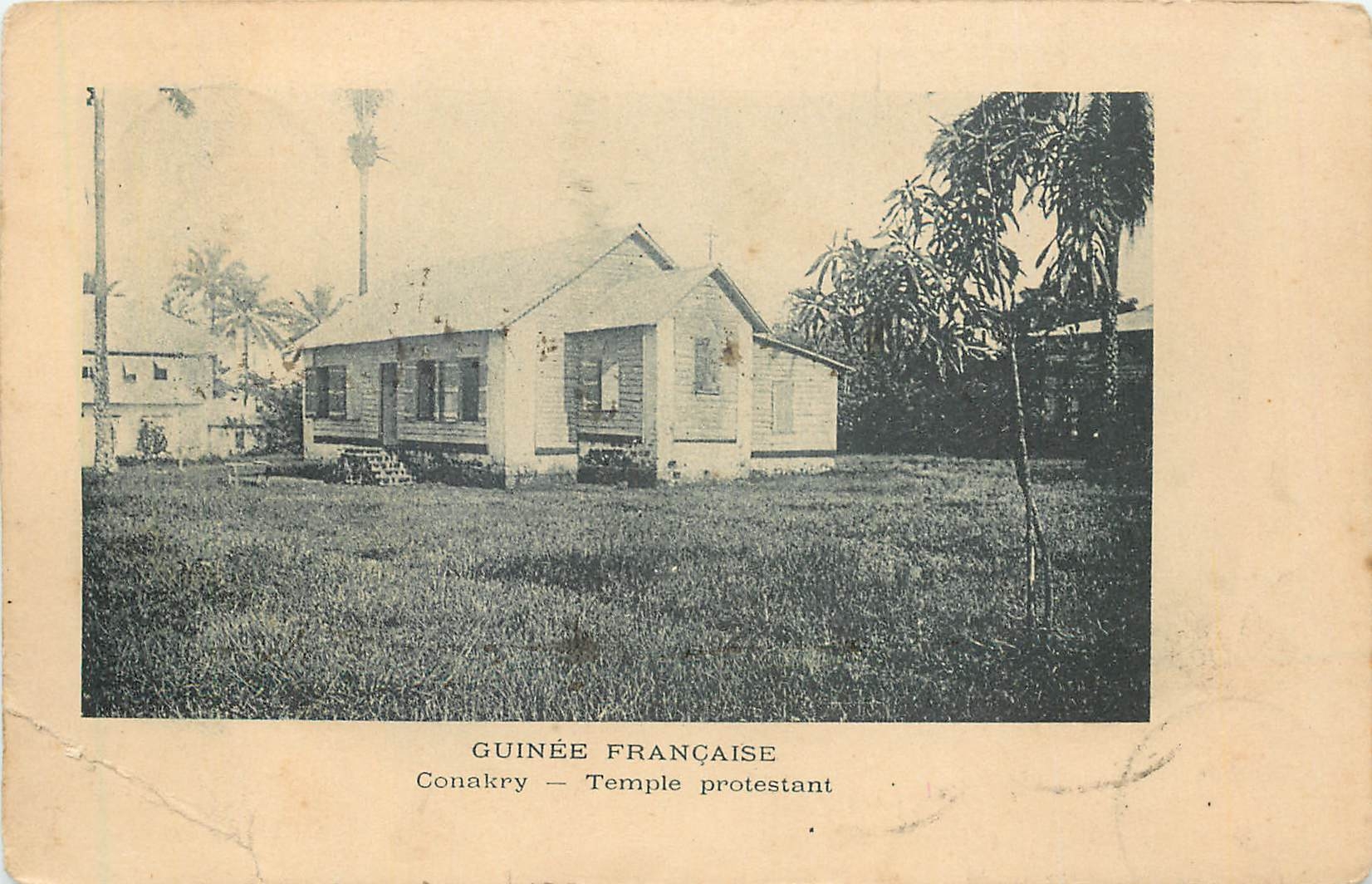 CPA Guinee Francaise Conakry Temple protestant 