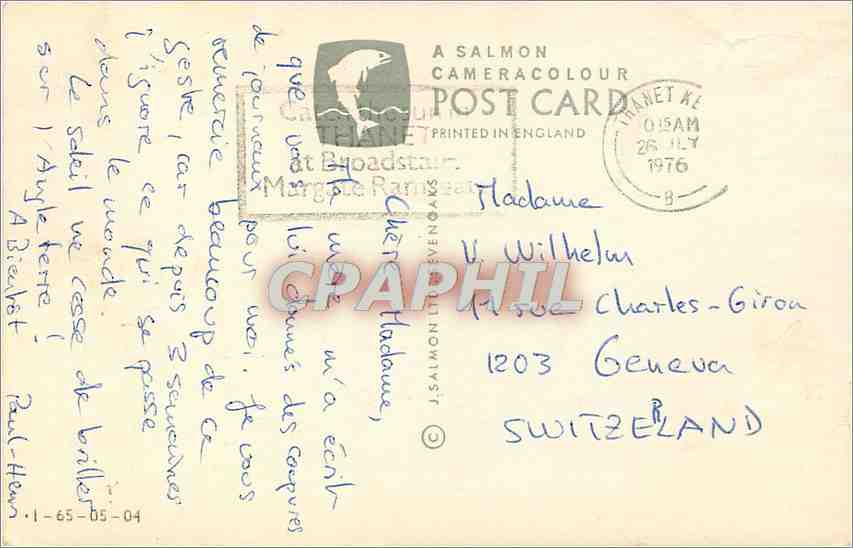 CPA The Harbour and Bleak House Broadstairs  — Rückseite