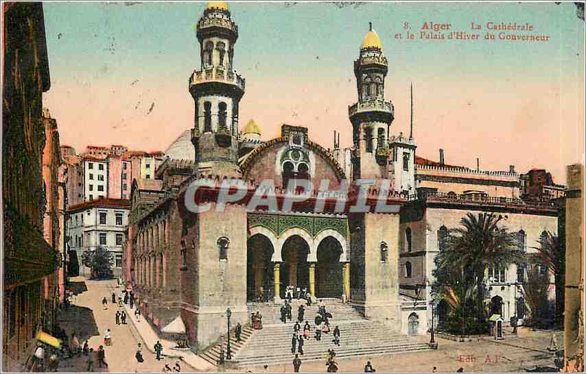CPA Alger La Cathedrale et le Palais d'Hiver du Gouverneur 