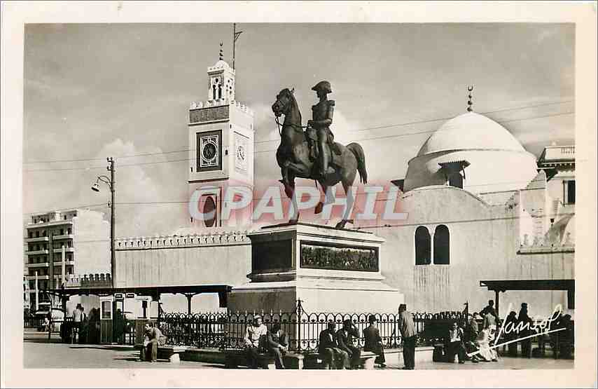 CPA Alger Mosquee Djema Djedid et Duc d'Orleans 