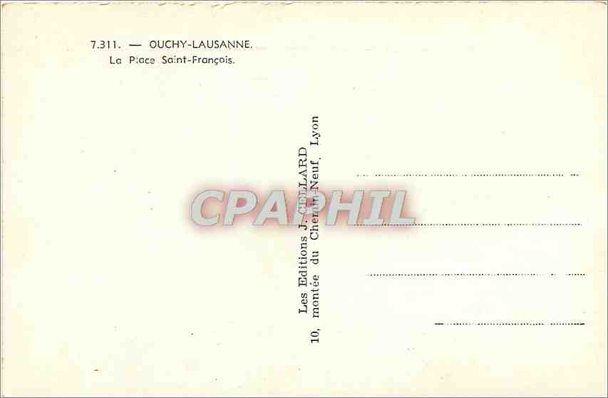 CPA Ouchy Lausanne La Place Saint Francois  — Back