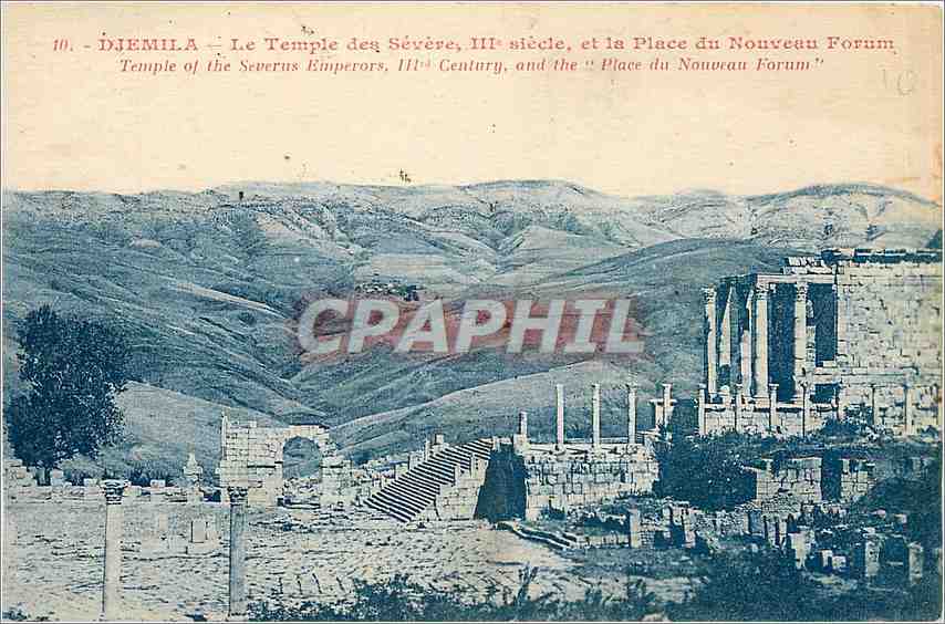 CPA Djemila Le Temple des Severe III siecle et la Place du Nouveau Forum 