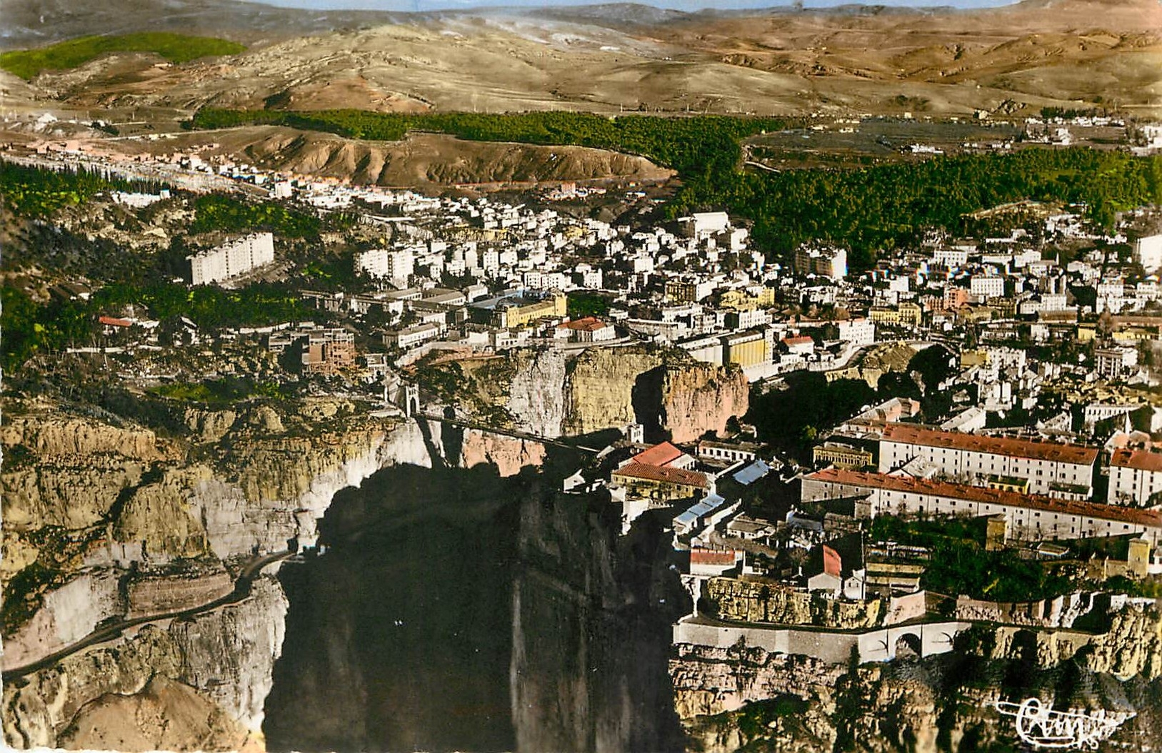 CPM Constantine Algerie Vue aerienne sur les Gorges du Rhummel la Casbah 