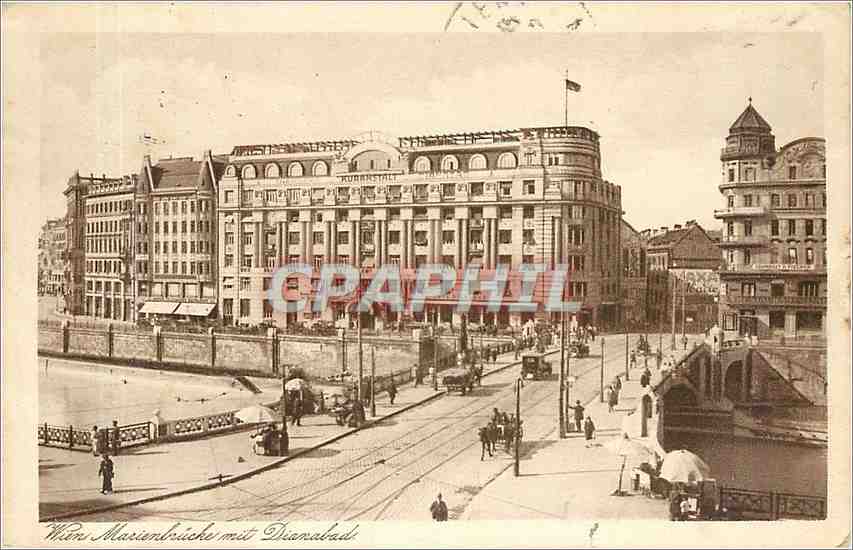 CPA Wien Masientrucke mit Dianabad 