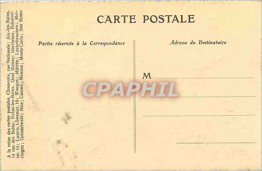 CPA Chamonix Les Aiguilles Aiguille de la Republique Grand Charmoz Aiguille du Blaitiere Aiguille de — Verso