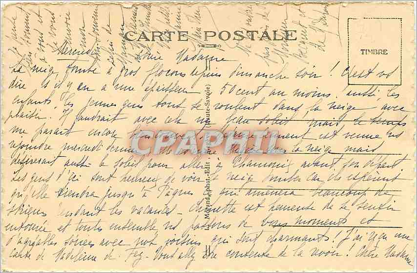 L'Aiguille de Varens et un sous-bois d'hiver, près MEGEVE — Haute-Savoie — n° 468 — Verso