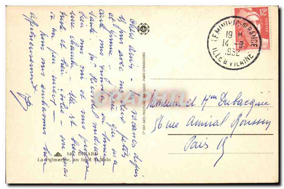 La Palmeraie, au fond St-Malo — éditeur Dinard, n°146 — Reverso