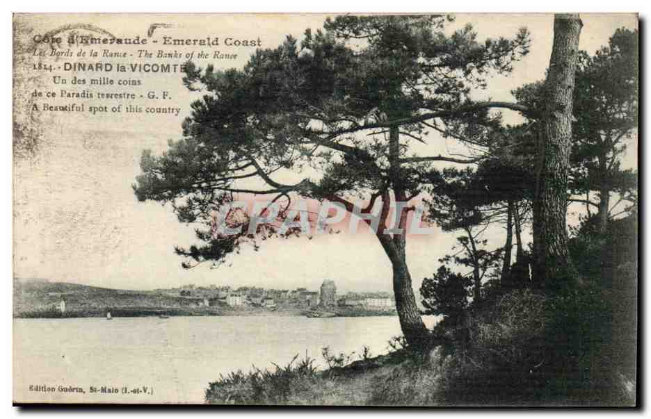 Côte d'Émeraude - Emerald Coast — Les Bords de la Rance — Dinard la Vicomte — Édition Guérin, St-Malo (I.-et-V.)