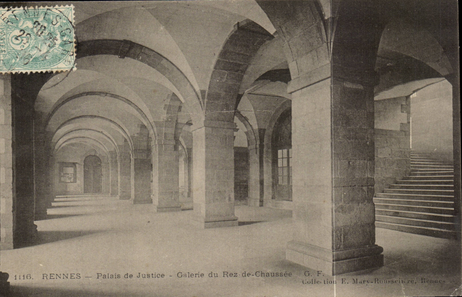 Rennes — Palais de Justice — Galerie du Rez-de-Chaussée — G. F. Collection E. Mary-Roussechire, Rennes