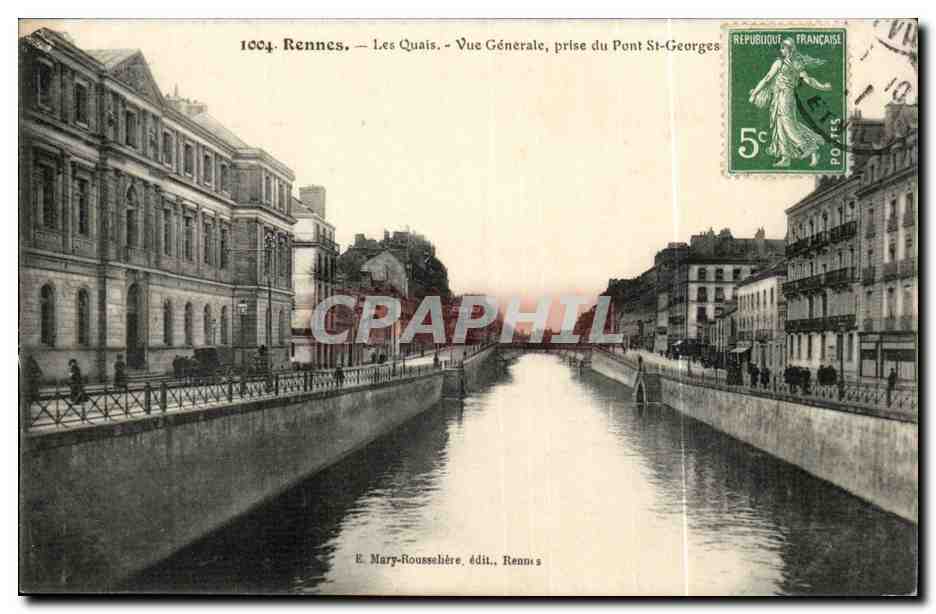 Rennes — Les Quais — Vue Générale prise du Pont St-Georges — E. Mary-Rousselière, édit., Rennes