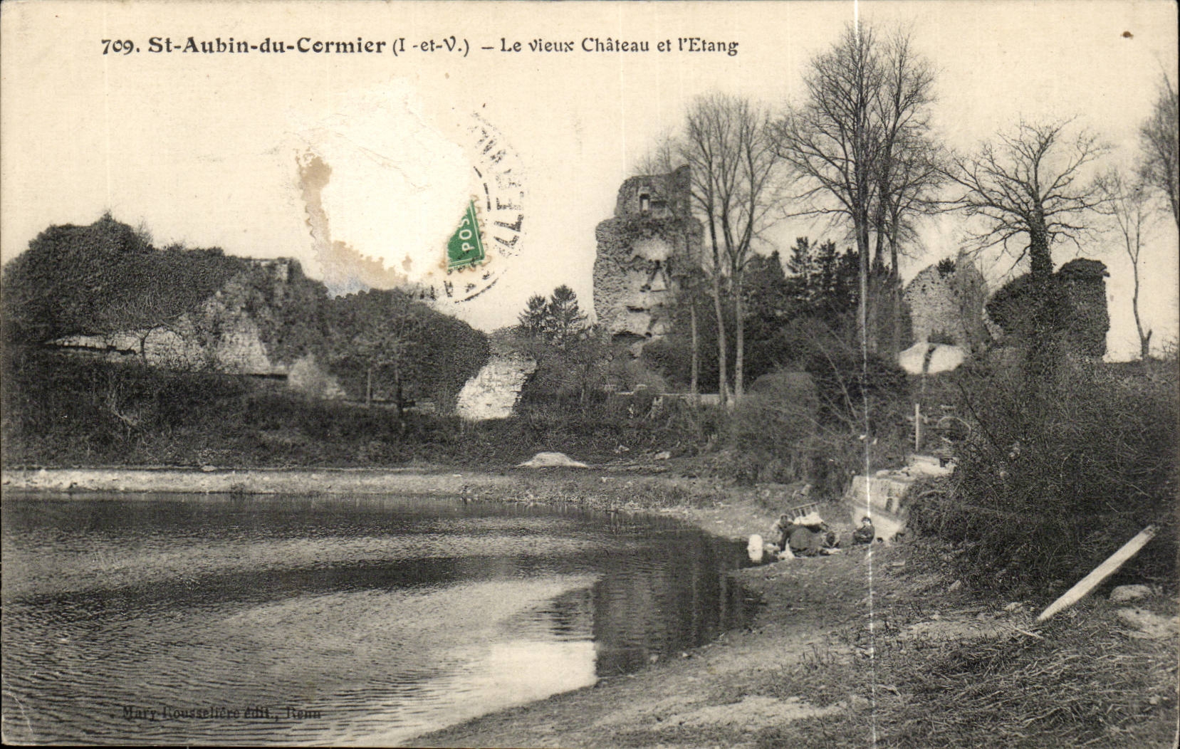 St Aubin - Le Vieux Chateau et l'Etang - CPA 