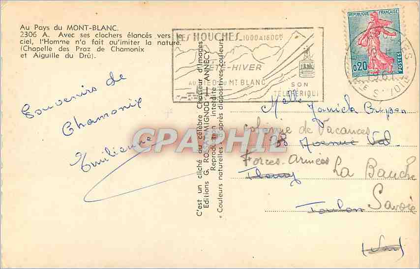 CPM Au Pays du Mont Blanc Avec ses clochers elances vers le ciel l'Homme n a fait au imiter la natur — Verso
