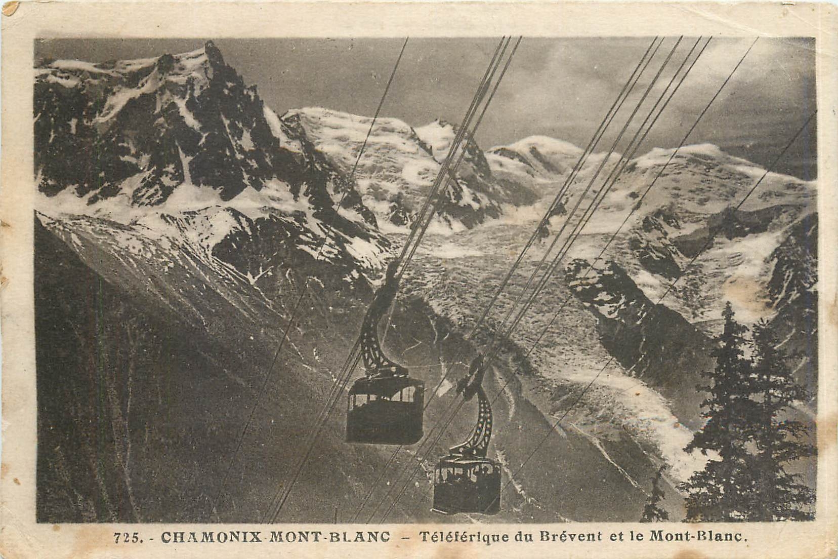 CPA Chamonix Mont Blanc Teleferique du Brevent et le Mont Blanc 